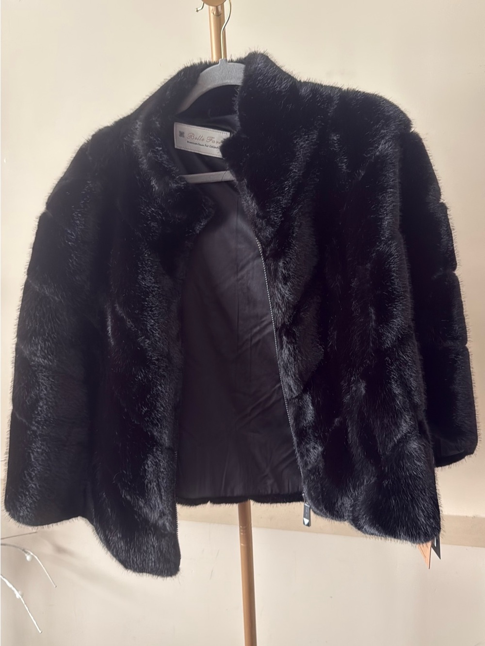 Women's Black Faux Fur Jacket by